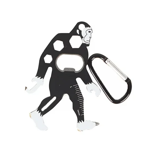 Bigfoot Clip On Multi-Tool with Carabiner Bag Charm Keychain - Black - Picture 1 of 4